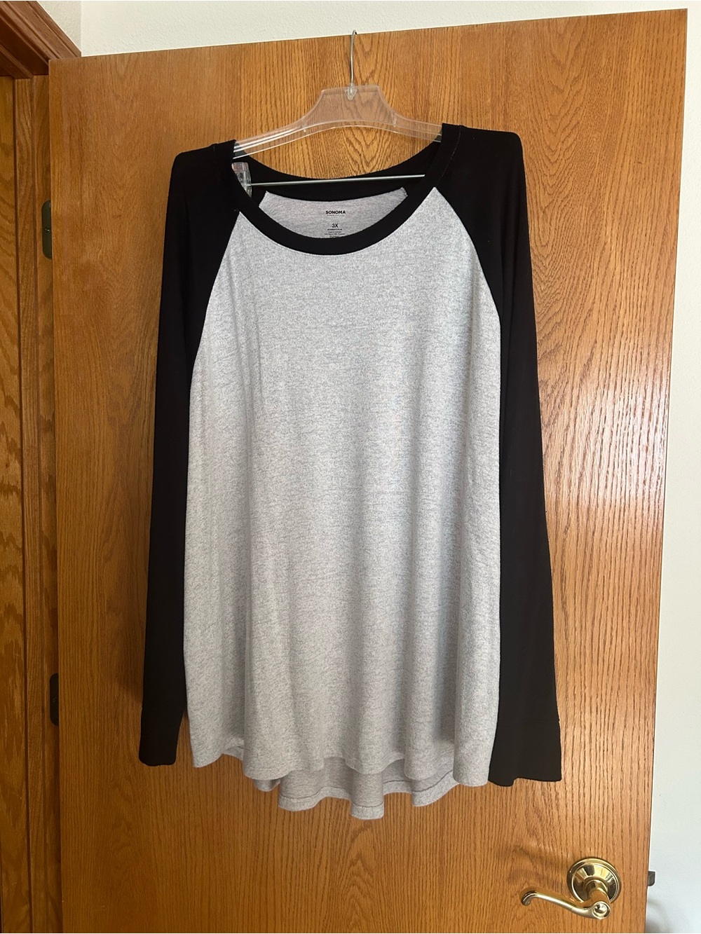 Sonoma Gray and Black Long Sleeve Raglan Tee